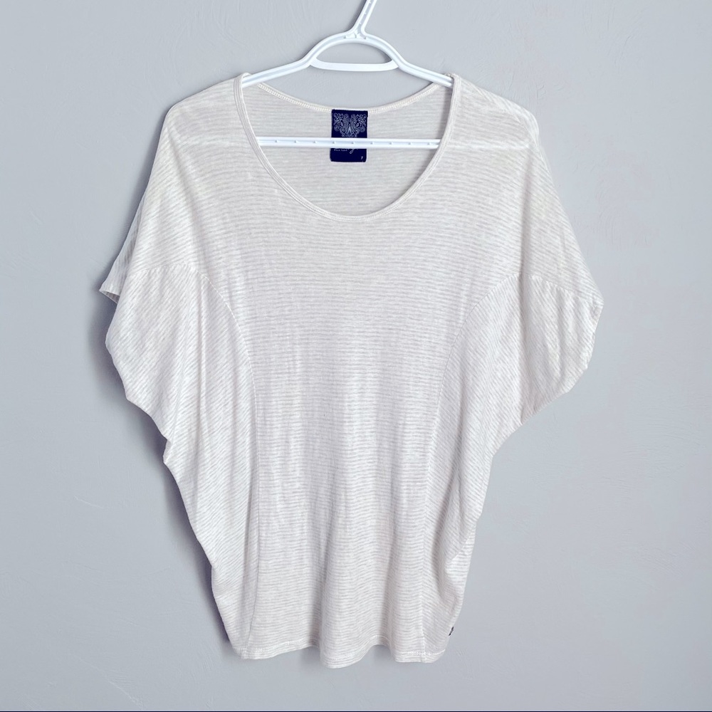 BAYO White Sheer Blouse Stripes